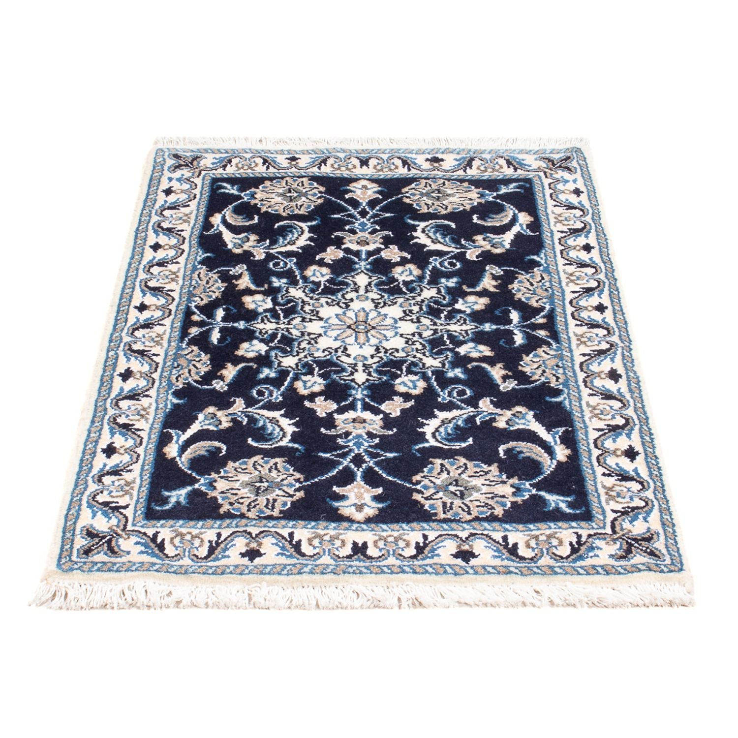 Perserteppich - Nain - Royal - 90 x 60 cm - dunkelblau