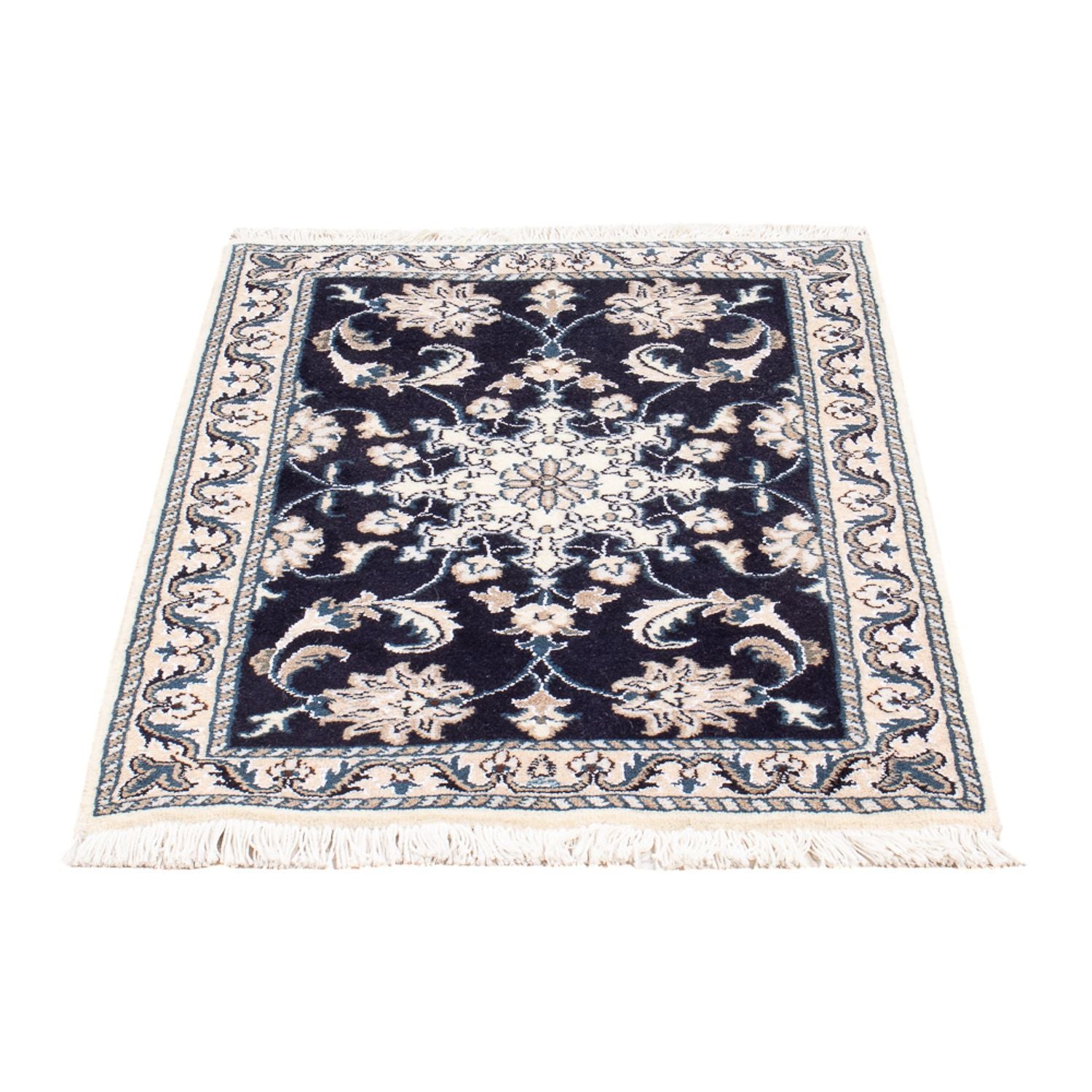 Perserteppich - Nain - Royal - 90 x 60 cm - dunkelblau