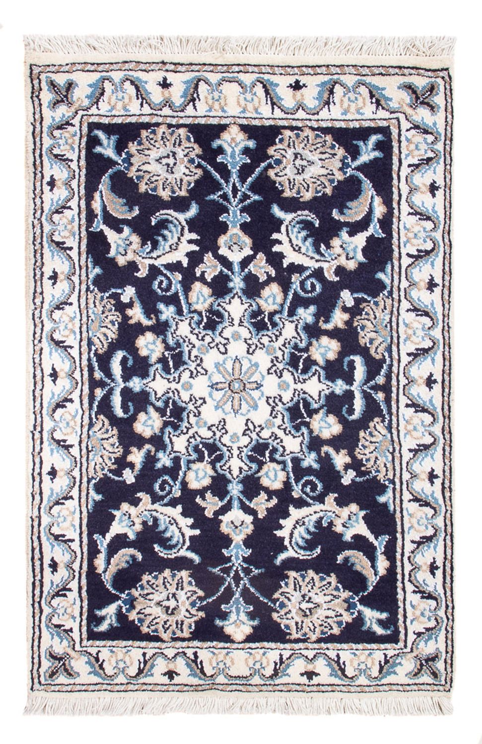 Perserteppich - Nain - Royal - 90 x 60 cm - dunkelblau