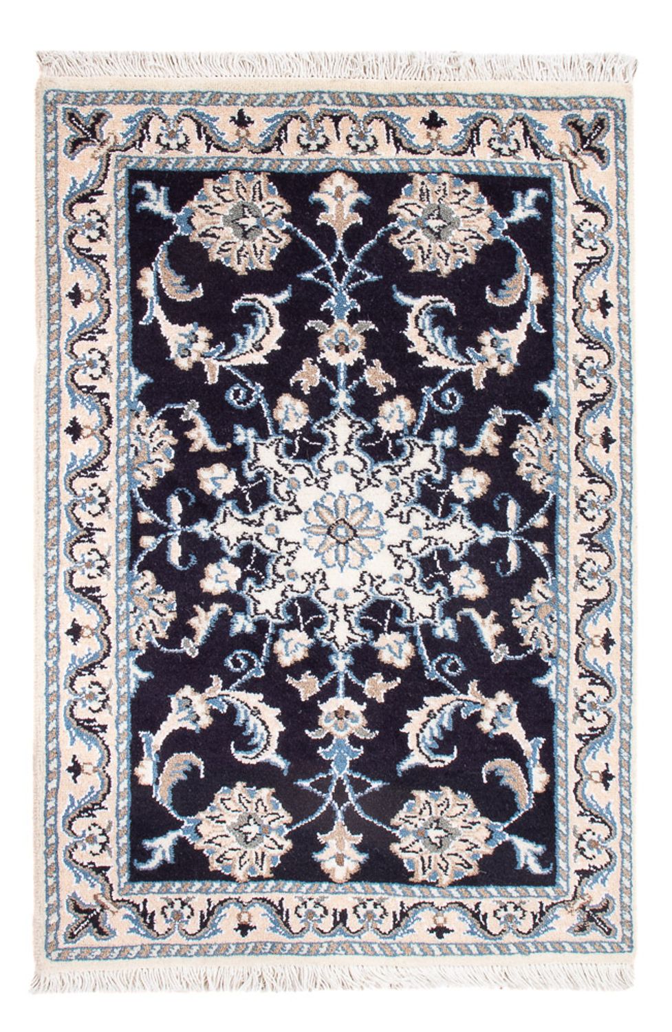 Perserteppich - Nain - Royal - 90 x 60 cm - dunkelblau
