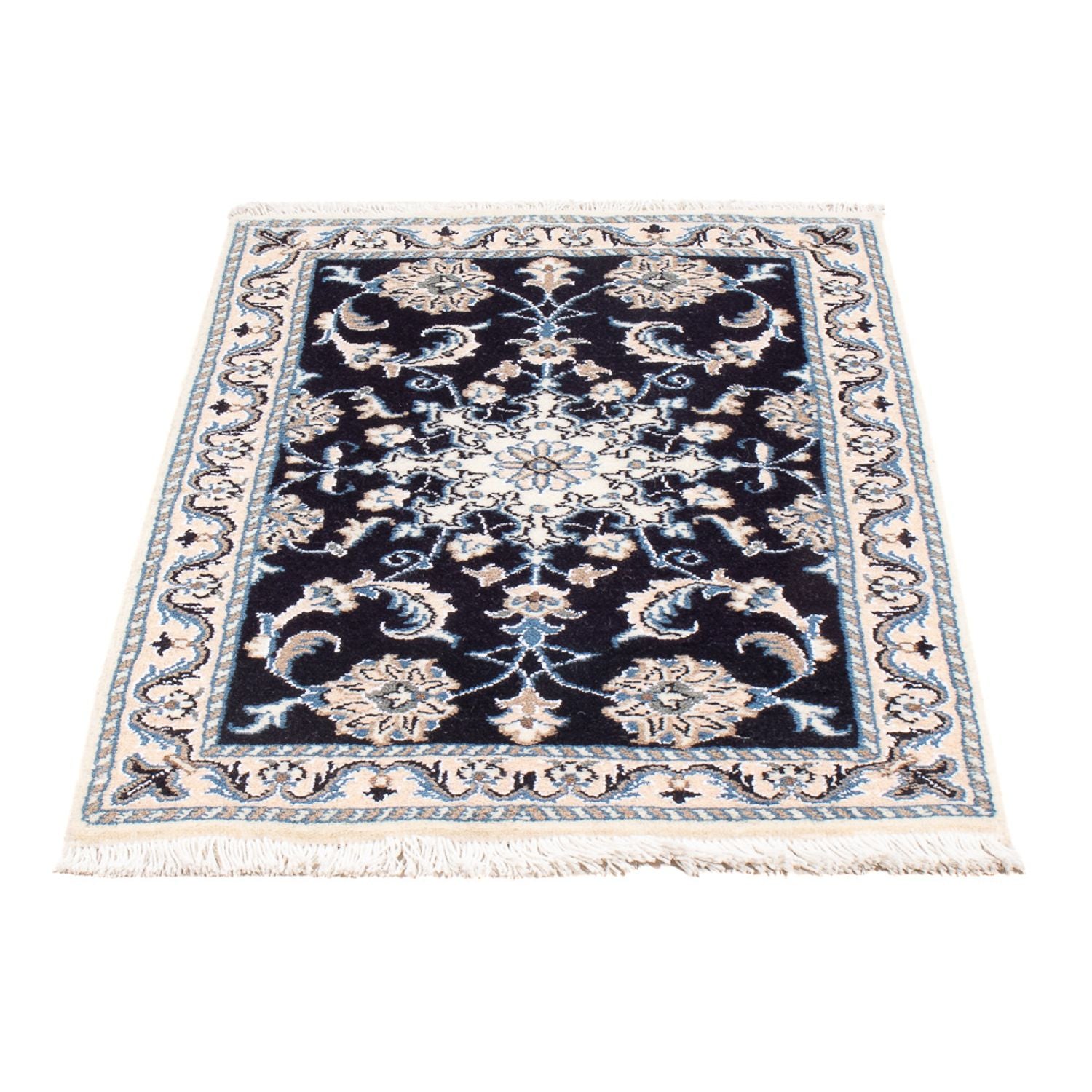 Perserteppich - Nain - Royal - 90 x 60 cm - dunkelblau
