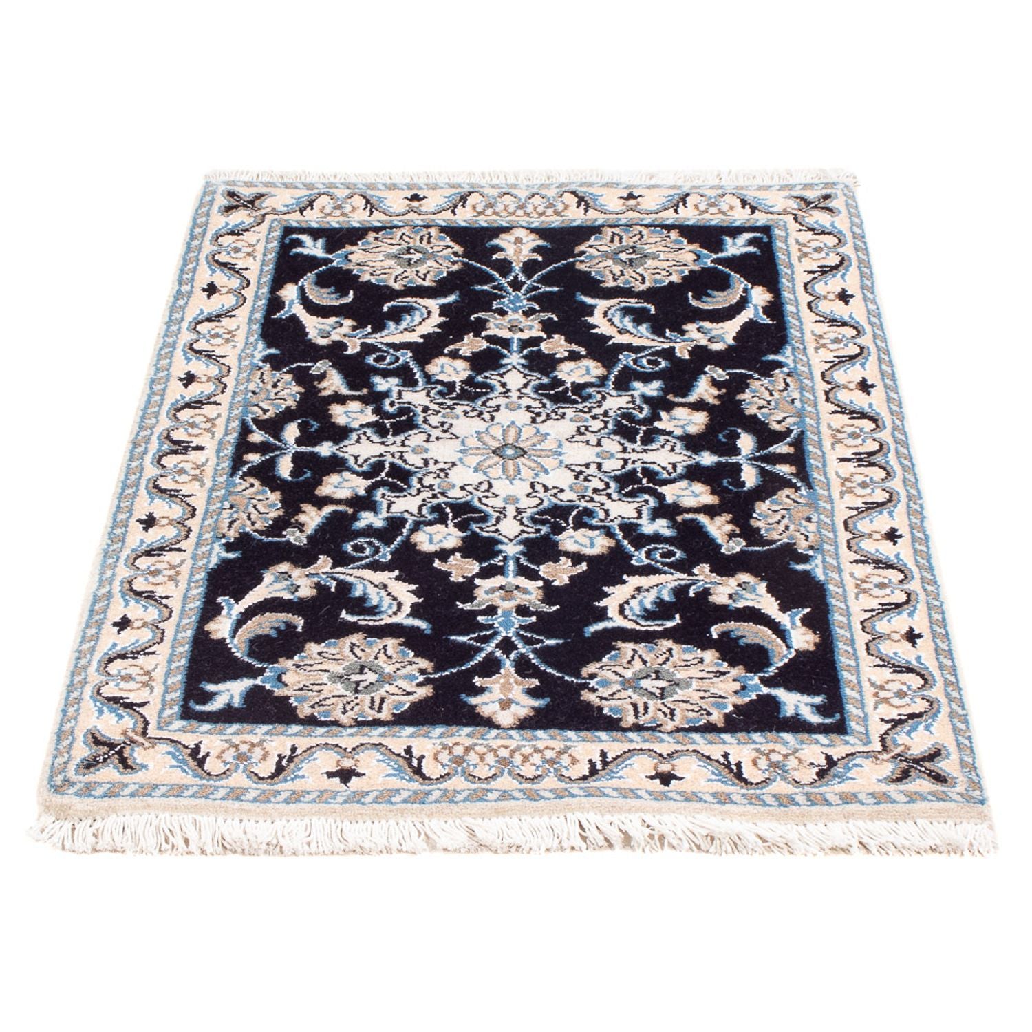 Perserteppich - Nain - Royal - 90 x 60 cm - dunkelblau