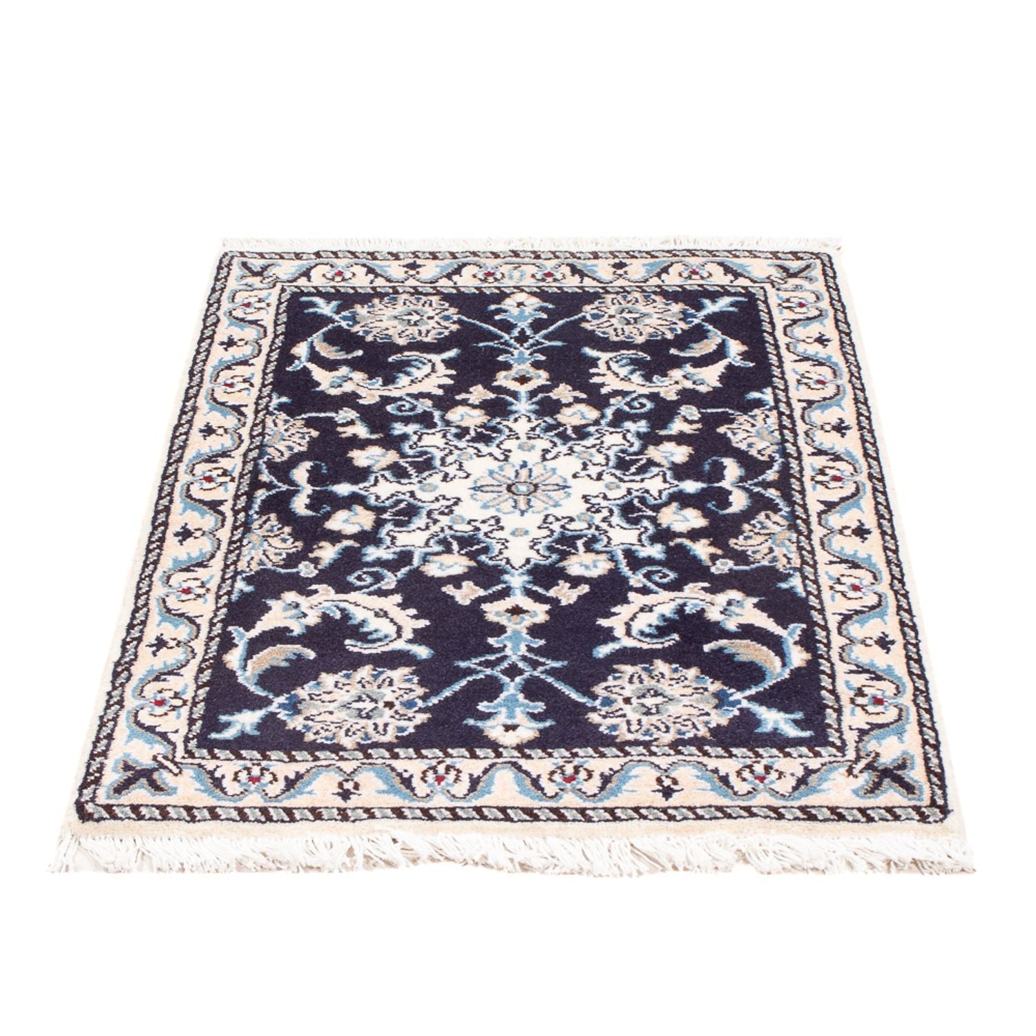 Perserteppich - Nain - Royal - 90 x 60 cm - dunkelblau