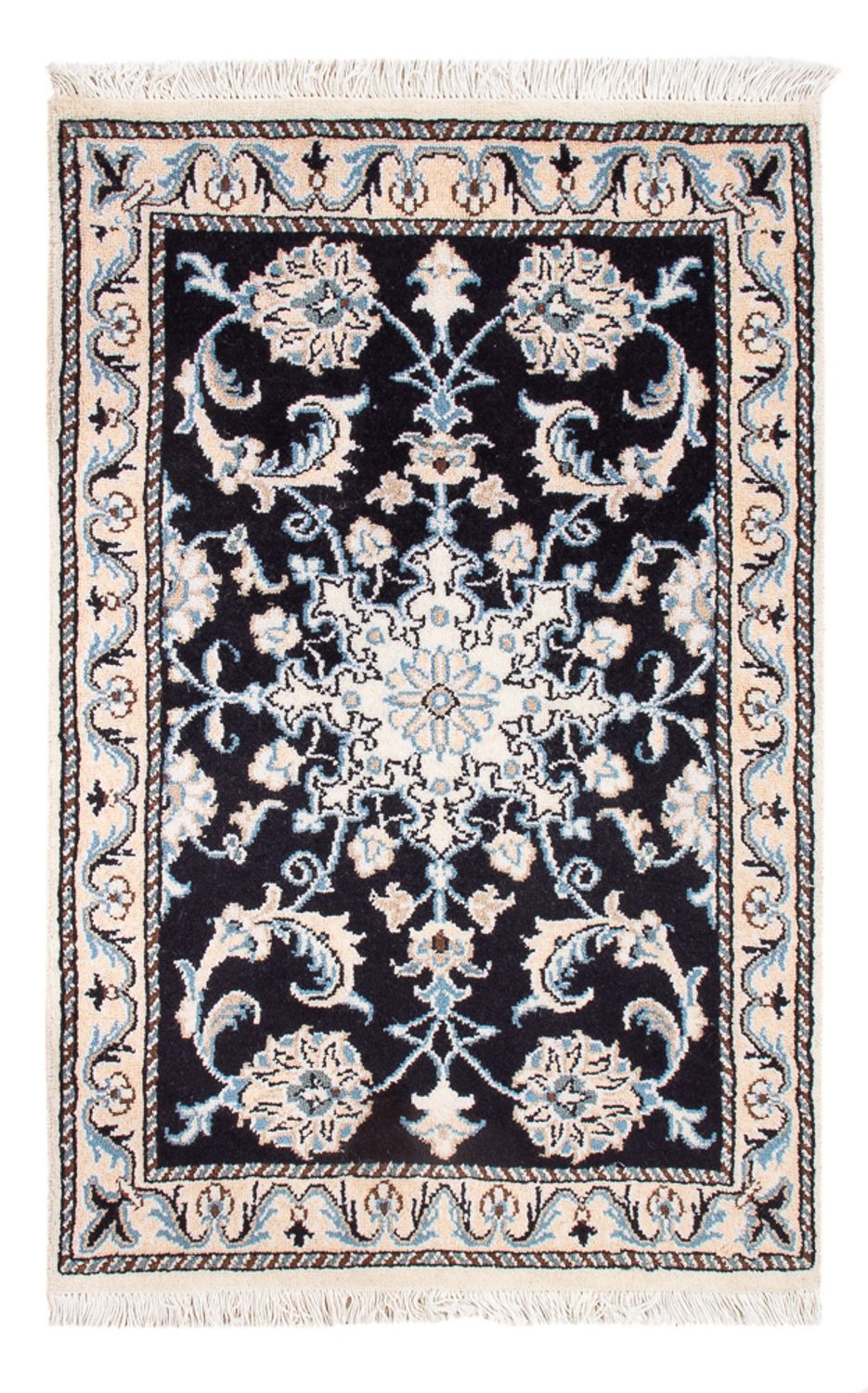 Perserteppich - Nain - Royal - 90 x 60 cm - dunkelblau