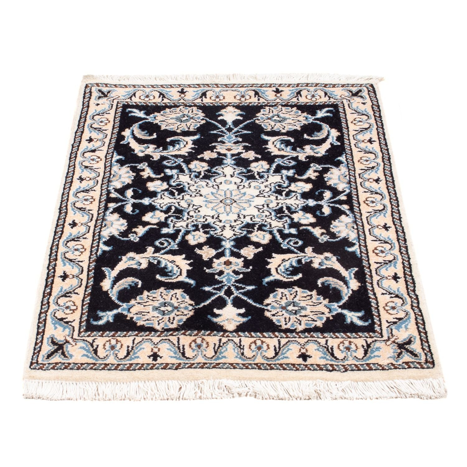 Perserteppich - Nain - Royal - 90 x 60 cm - dunkelblau