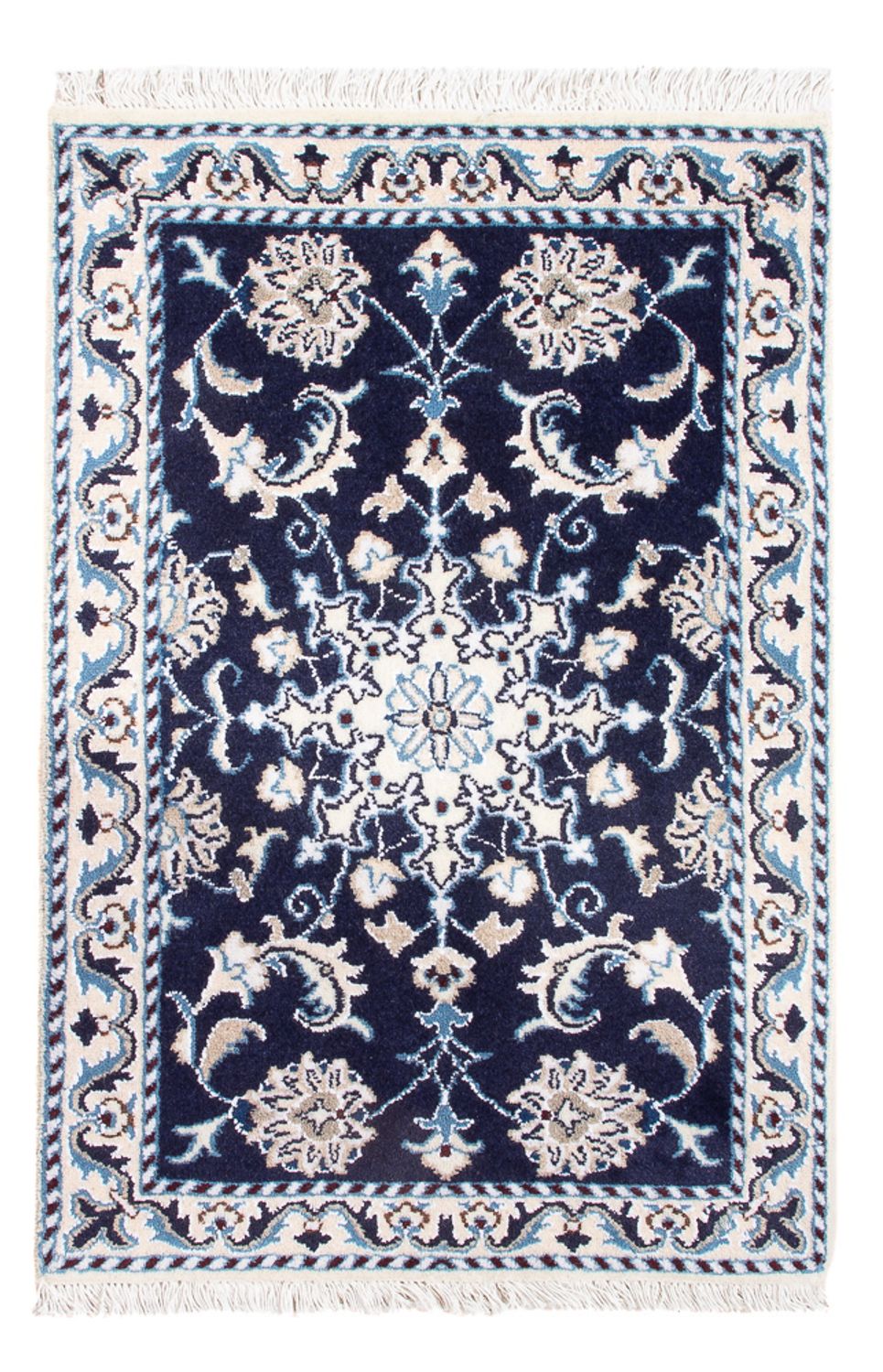 Perserteppich - Nain - Royal - 90 x 60 cm - dunkelblau