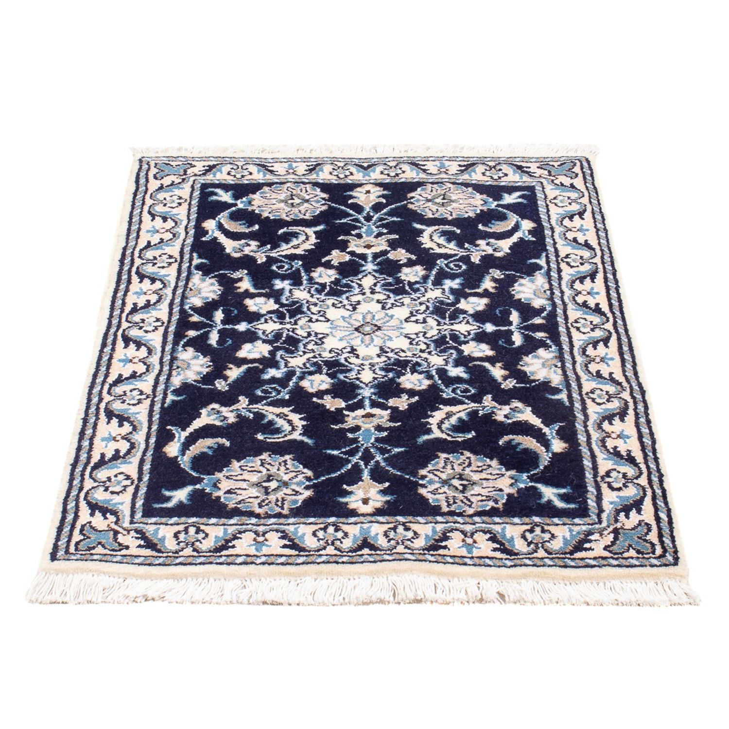 Perserteppich - Nain - Royal - 90 x 60 cm - dunkelblau