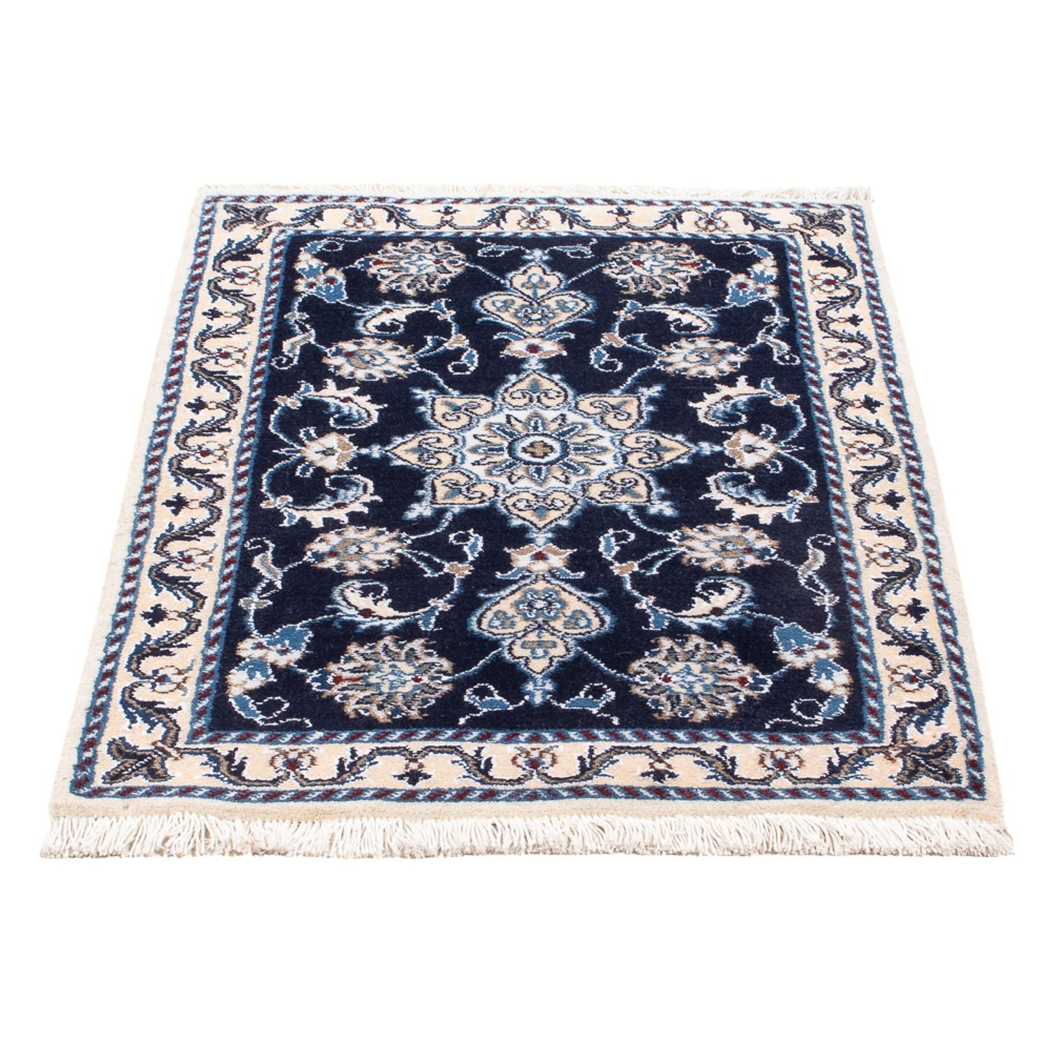 Perserteppich - Nain - Royal - 90 x 60 cm - dunkelblau
