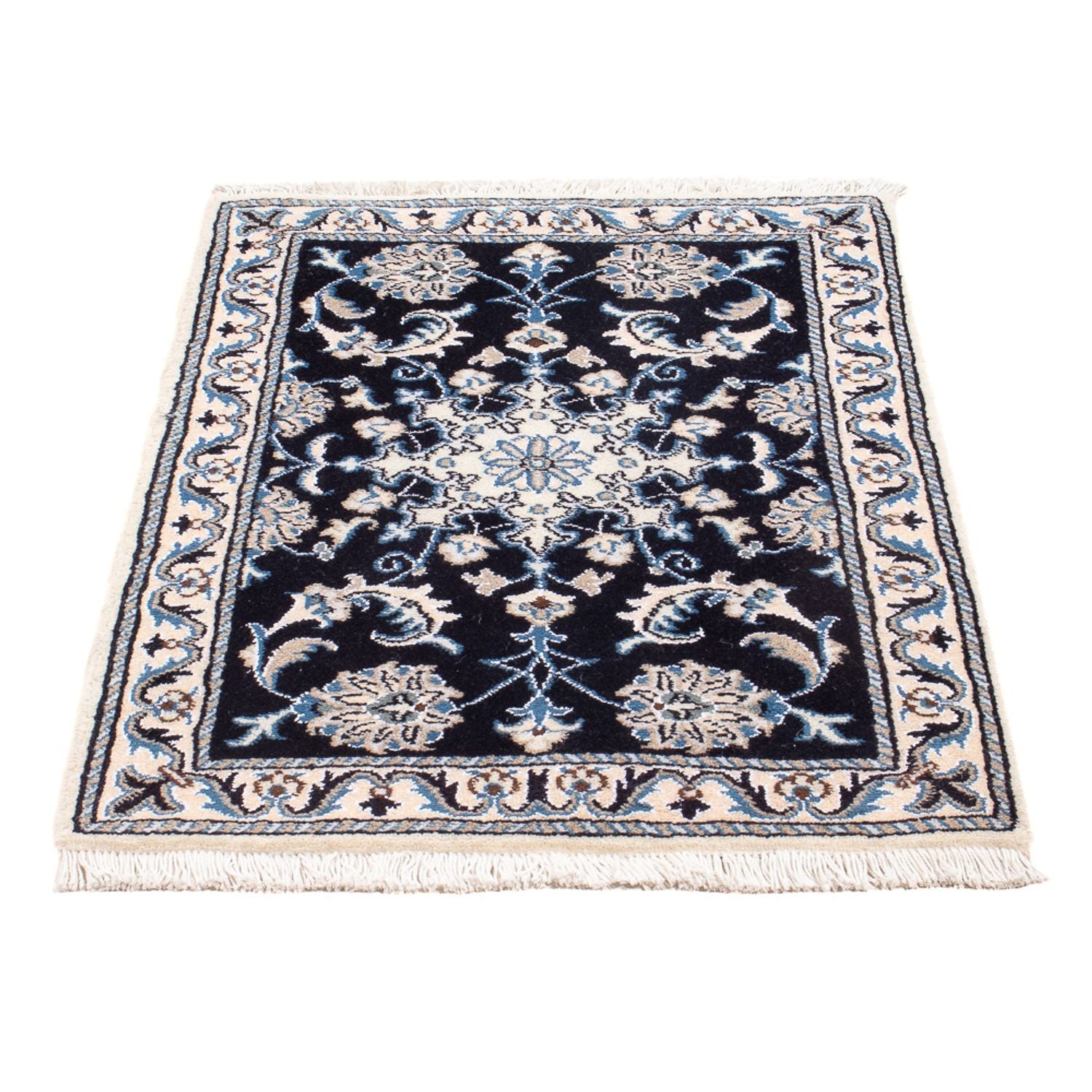 Perserteppich - Nain - Royal - 90 x 60 cm - dunkelblau