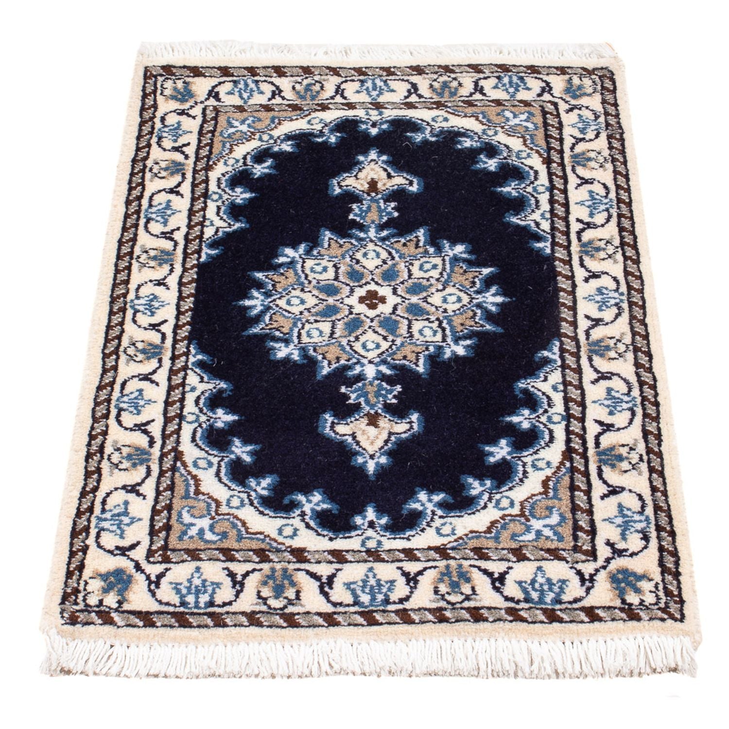 Perserteppich - Nain - Royal - 60 x 40 cm - dunkelblau