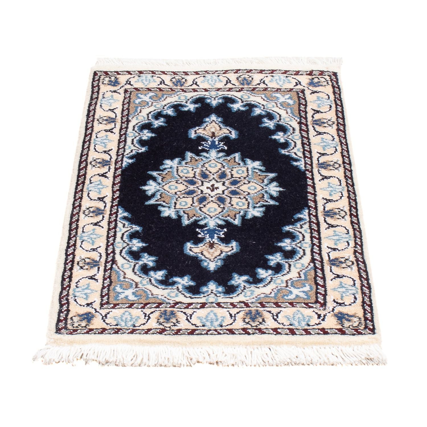 Perserteppich - Nain - Royal - 60 x 40 cm - dunkelblau