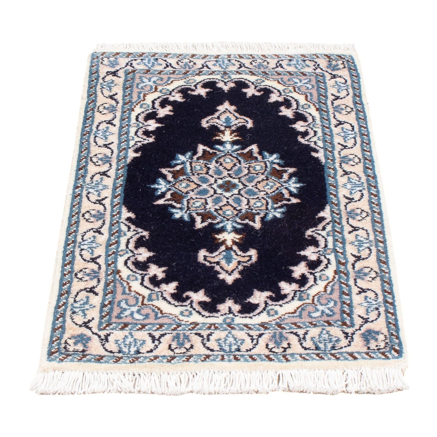Perserteppich - Nain - Royal - 60 x 40 cm - dunkelblau