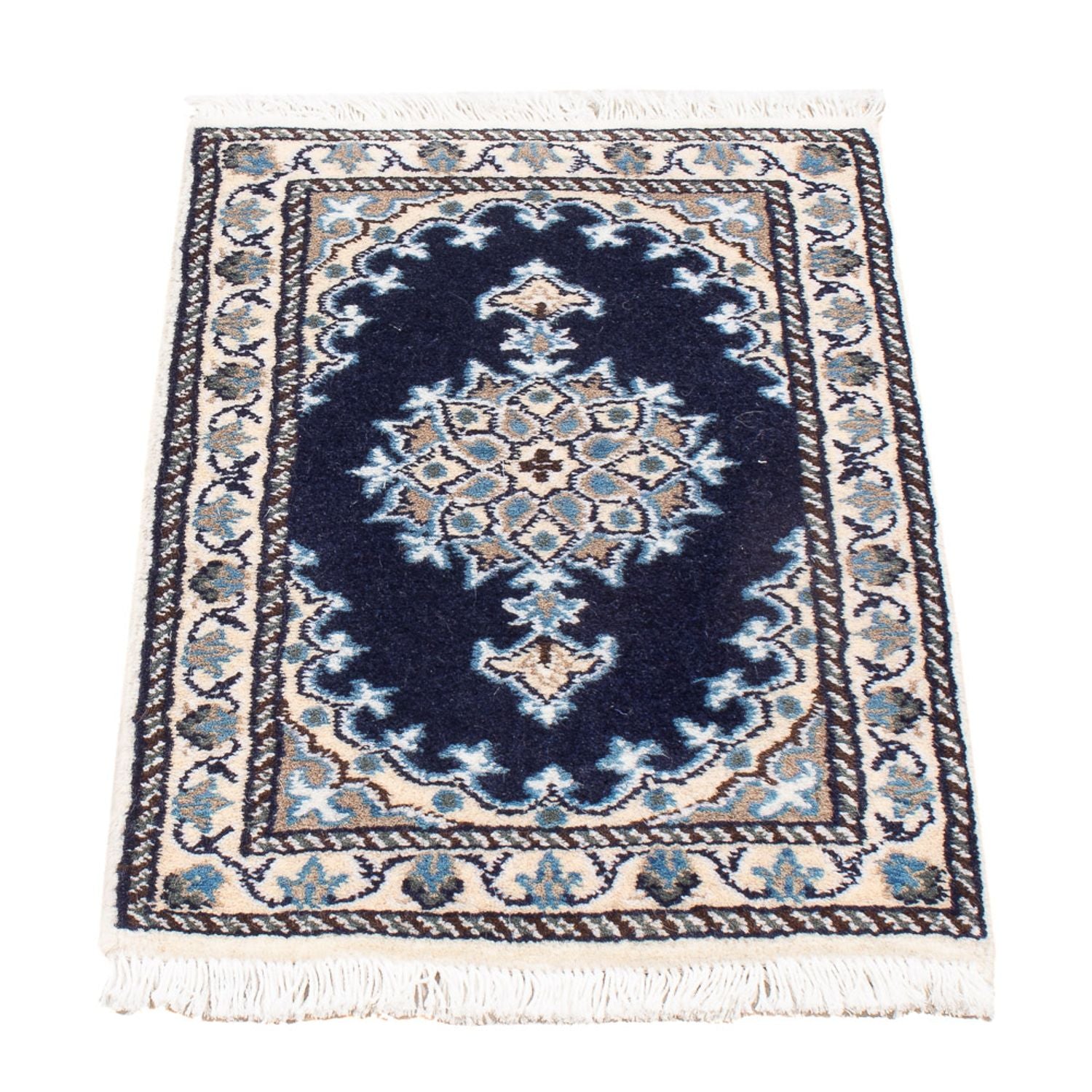 Perserteppich - Nain - Royal - 60 x 40 cm - dunkelblau