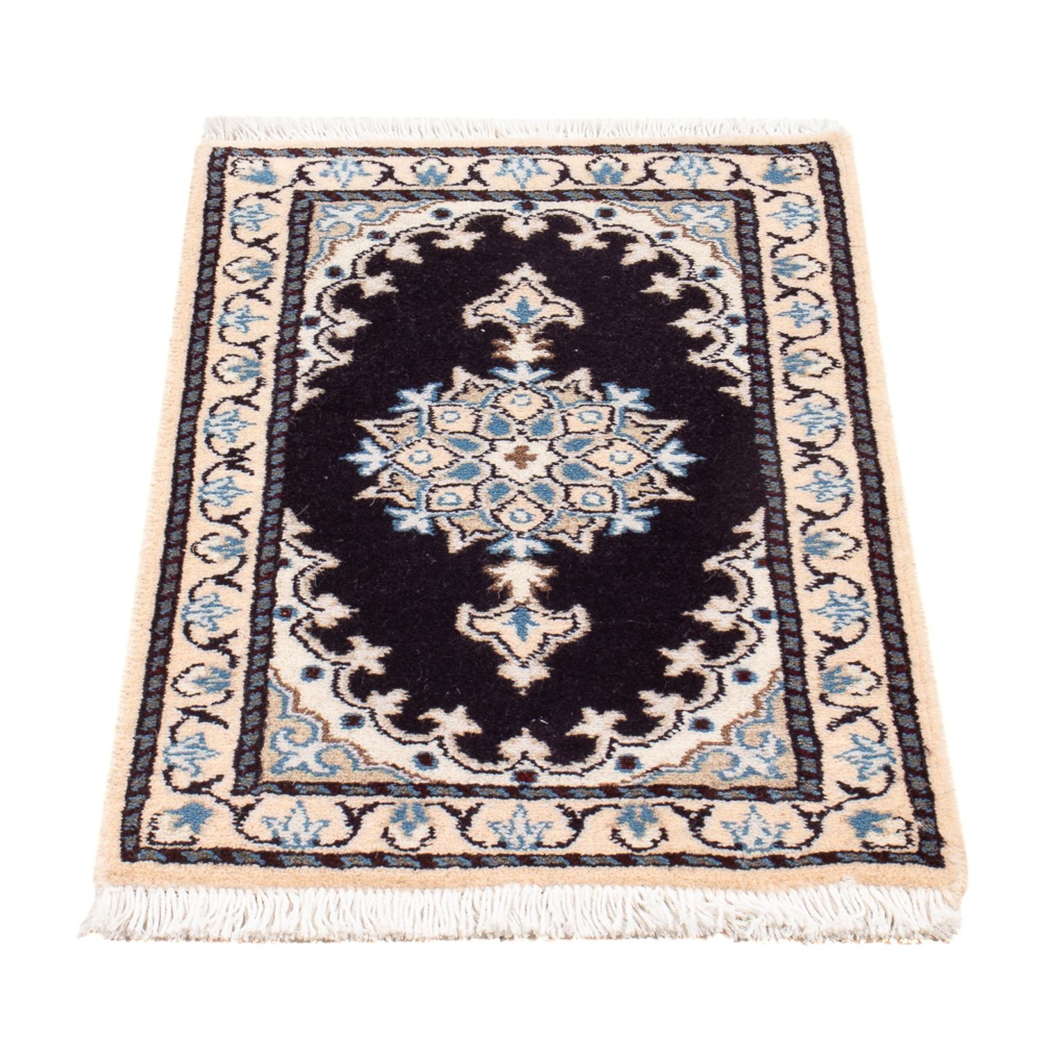 Perserteppich - Nain - Royal - 60 x 40 cm - dunkelblau