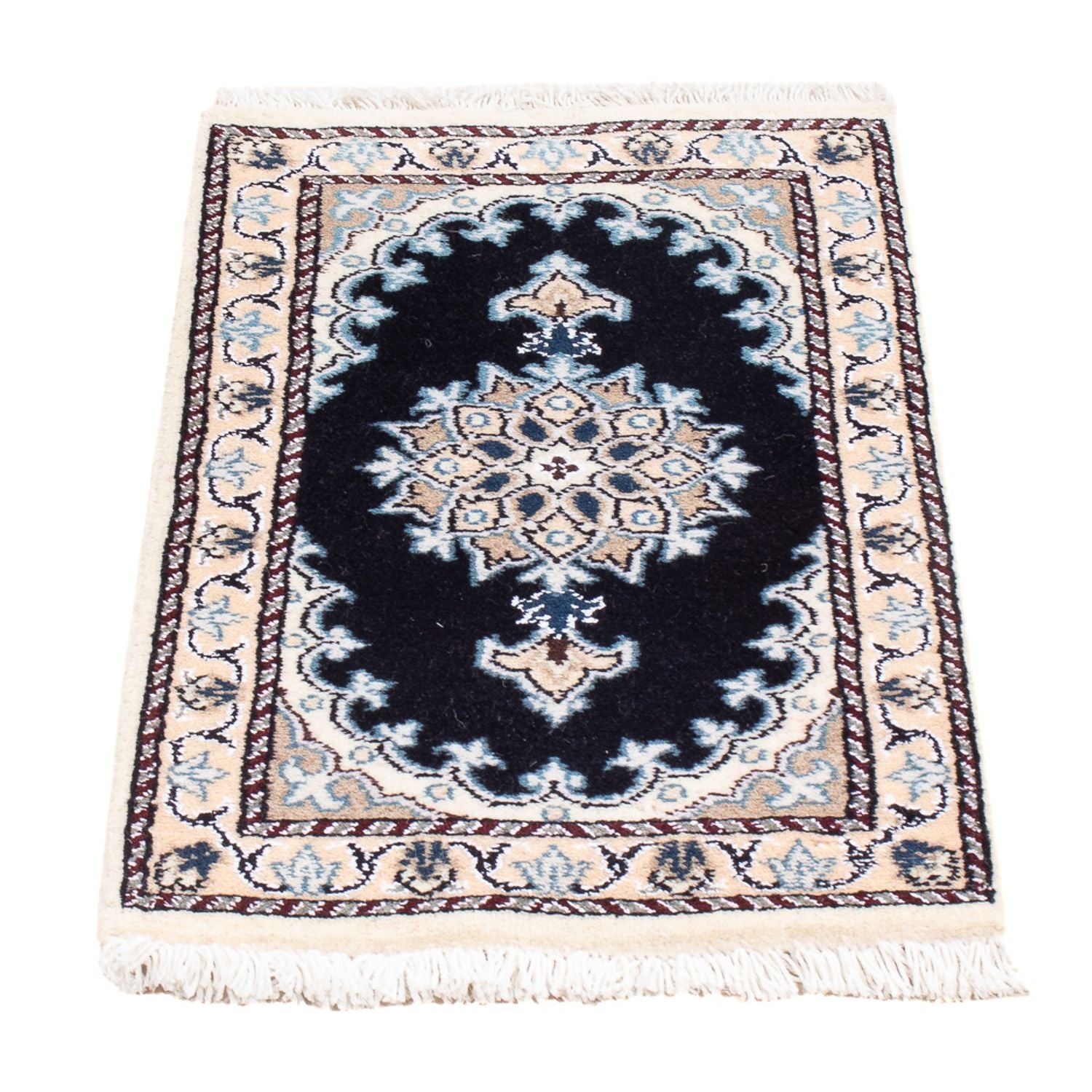 Perserteppich - Nain - Royal - 60 x 40 cm - dunkelblau