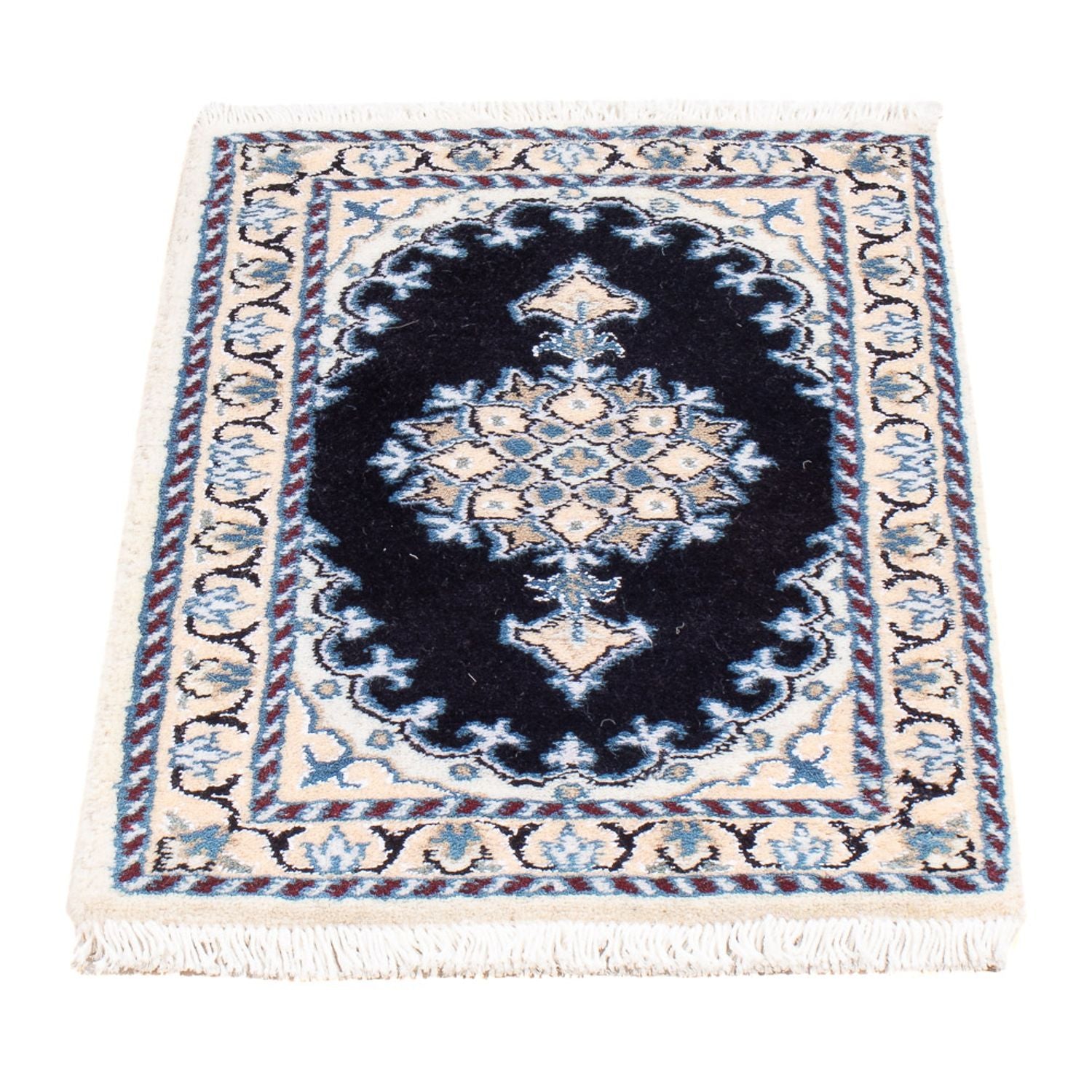 Perserteppich - Nain - Royal - 60 x 40 cm - dunkelblau