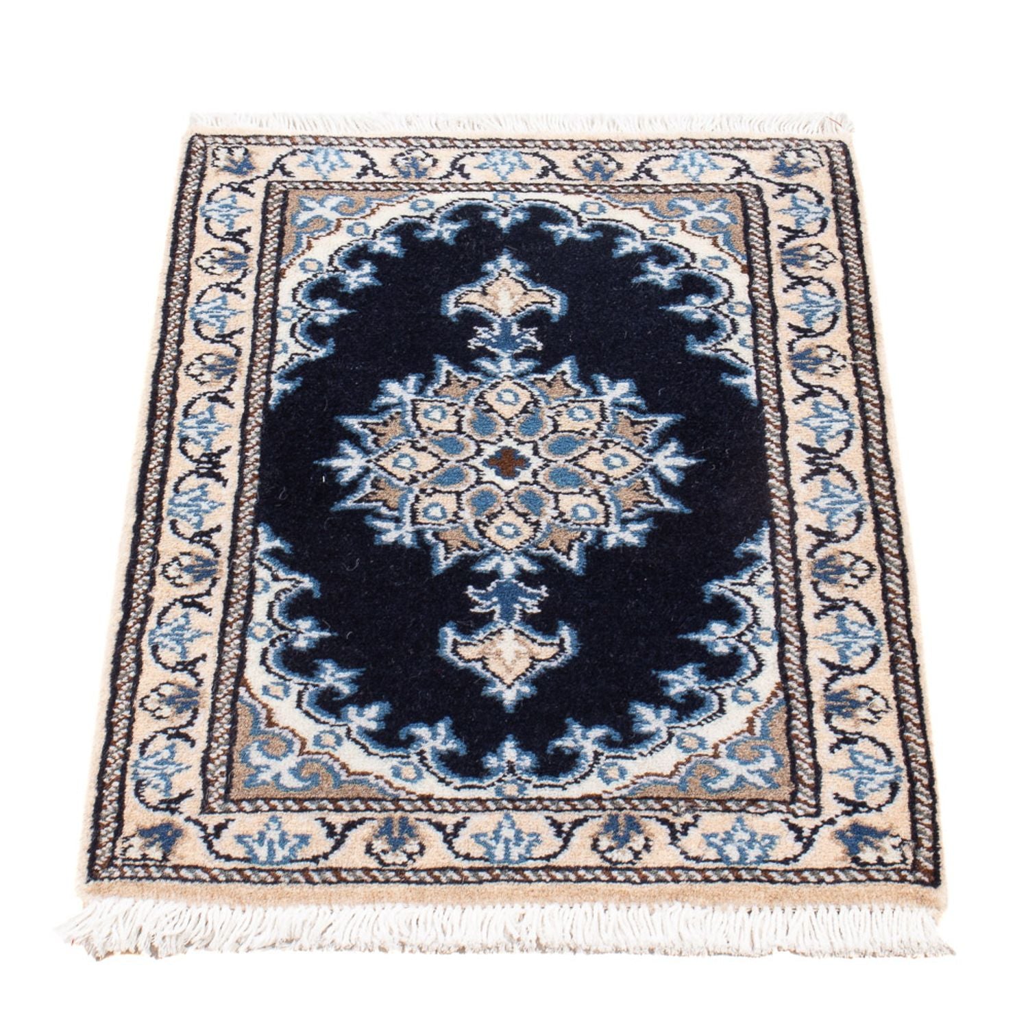 Perserteppich - Nain - Royal - 60 x 40 cm - dunkelblau