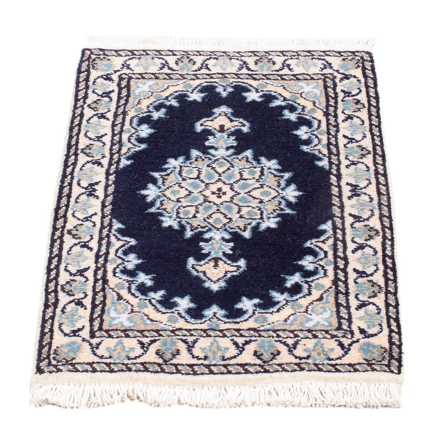 Perserteppich - Nain - Royal - 60 x 40 cm - dunkelblau