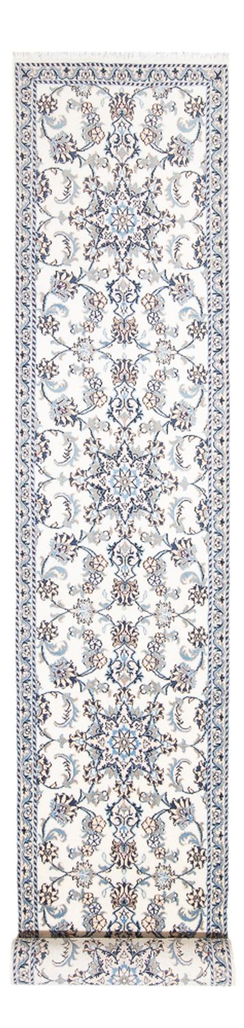Läufer Perser - Nain - 393 x 80 cm - silber
