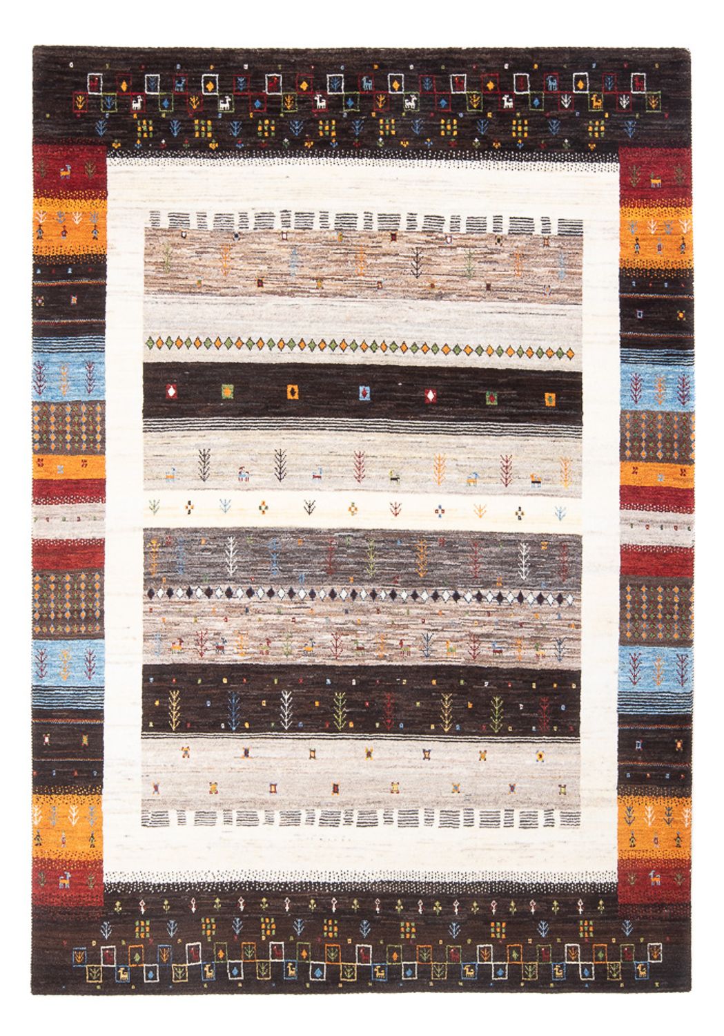 Gabbeh Teppich - Loribaft Perser - 248 x 175 cm - mehrfarbig
