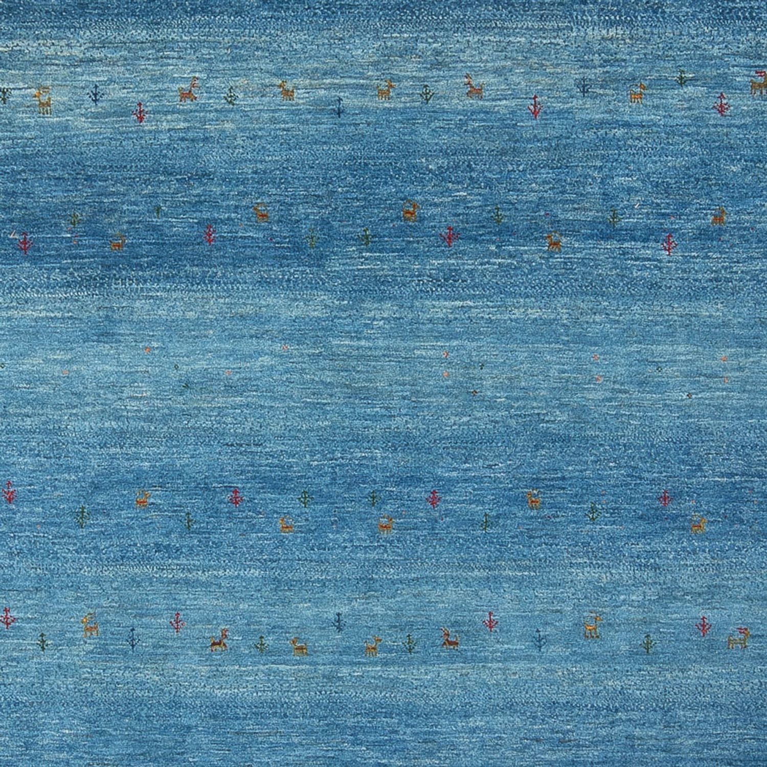 Gabbeh Teppich - Loribaft Perser - 300 x 214 cm - seeblau