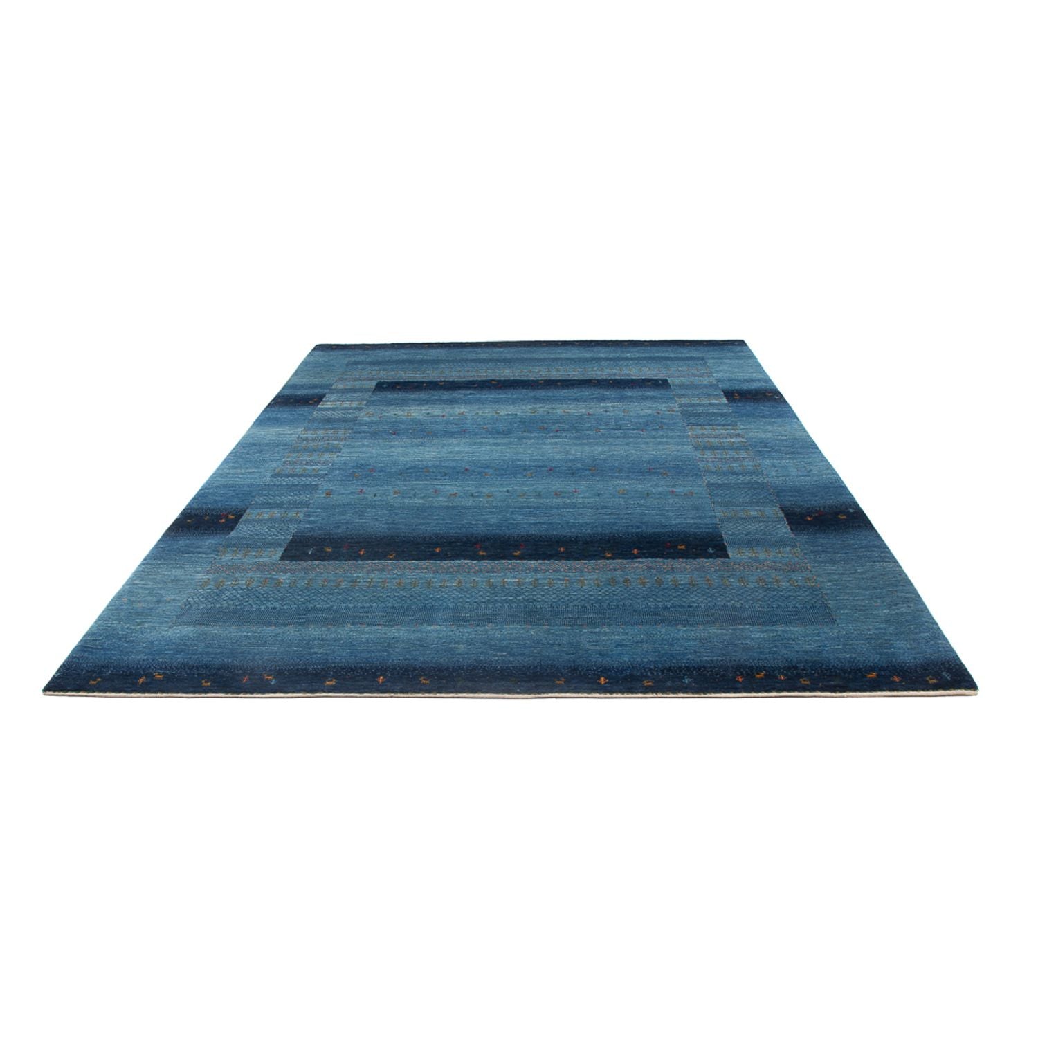 Gabbeh Teppich - Loribaft Perser - 300 x 214 cm - seeblau