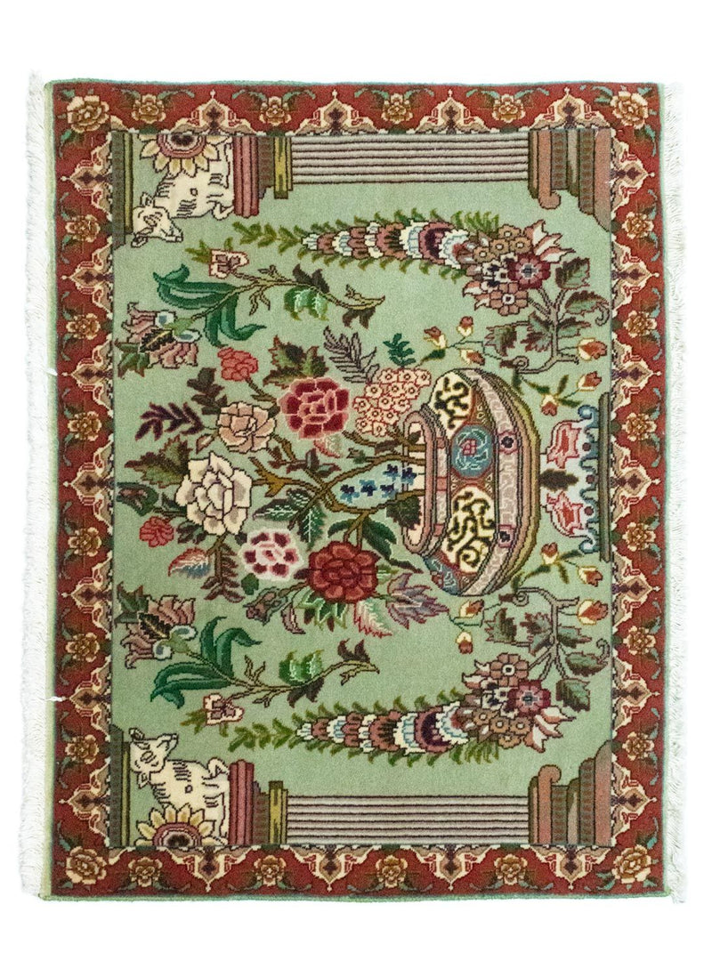 Perserteppich - Täbriz - Royal 62 x 83 cm - grün