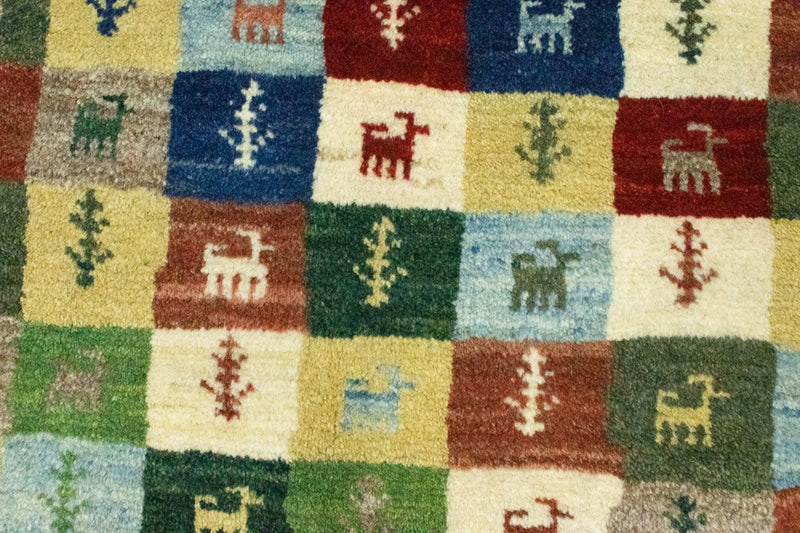 Gabbeh Teppich - Perser 136 x 100 cm - bunt