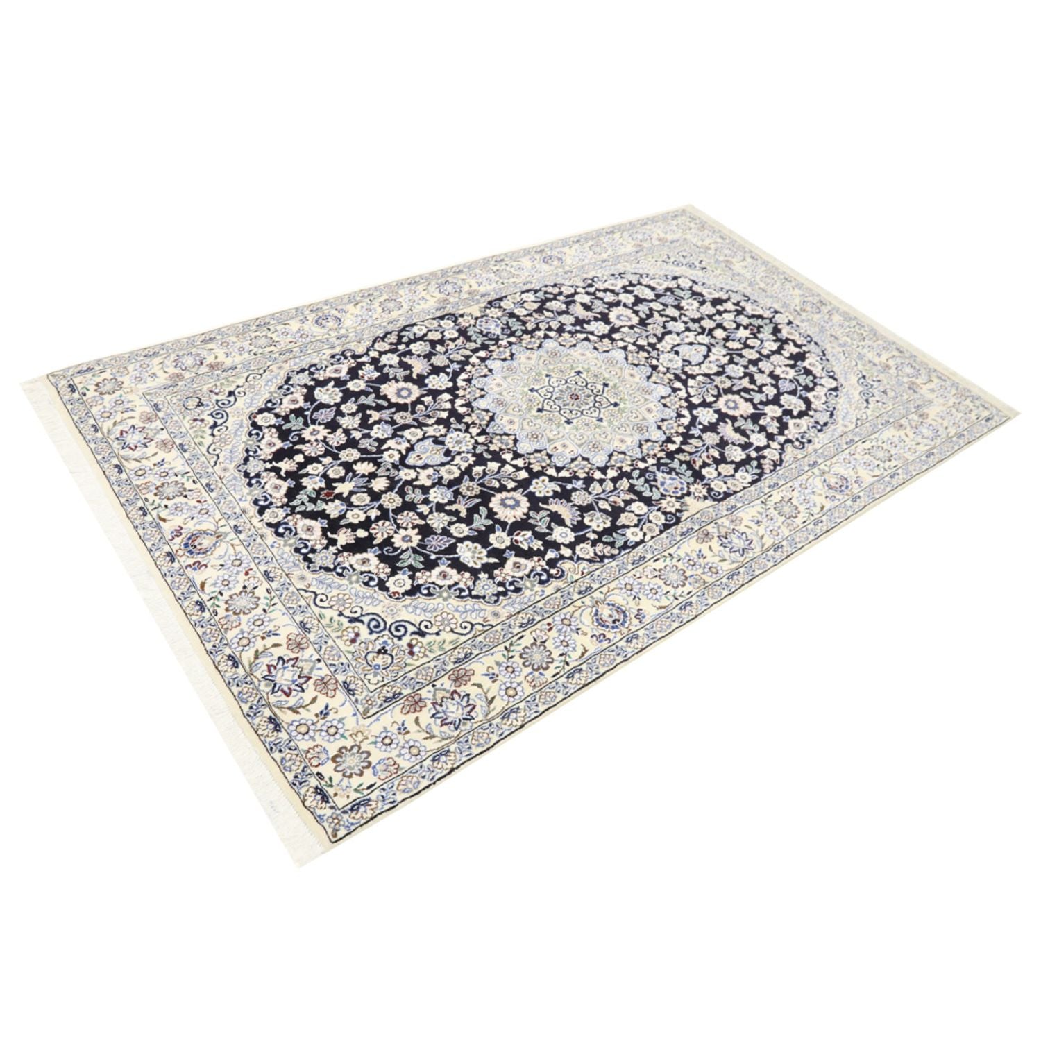 Perserteppich - Nain - Royal - 202 x 130 cm - dunkelblau