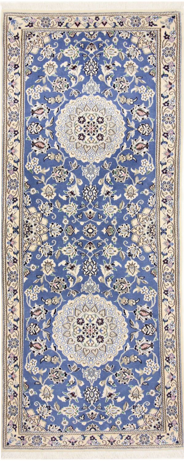 Läufer Perser - Nain - Royal - 198 x 83 cm - blau