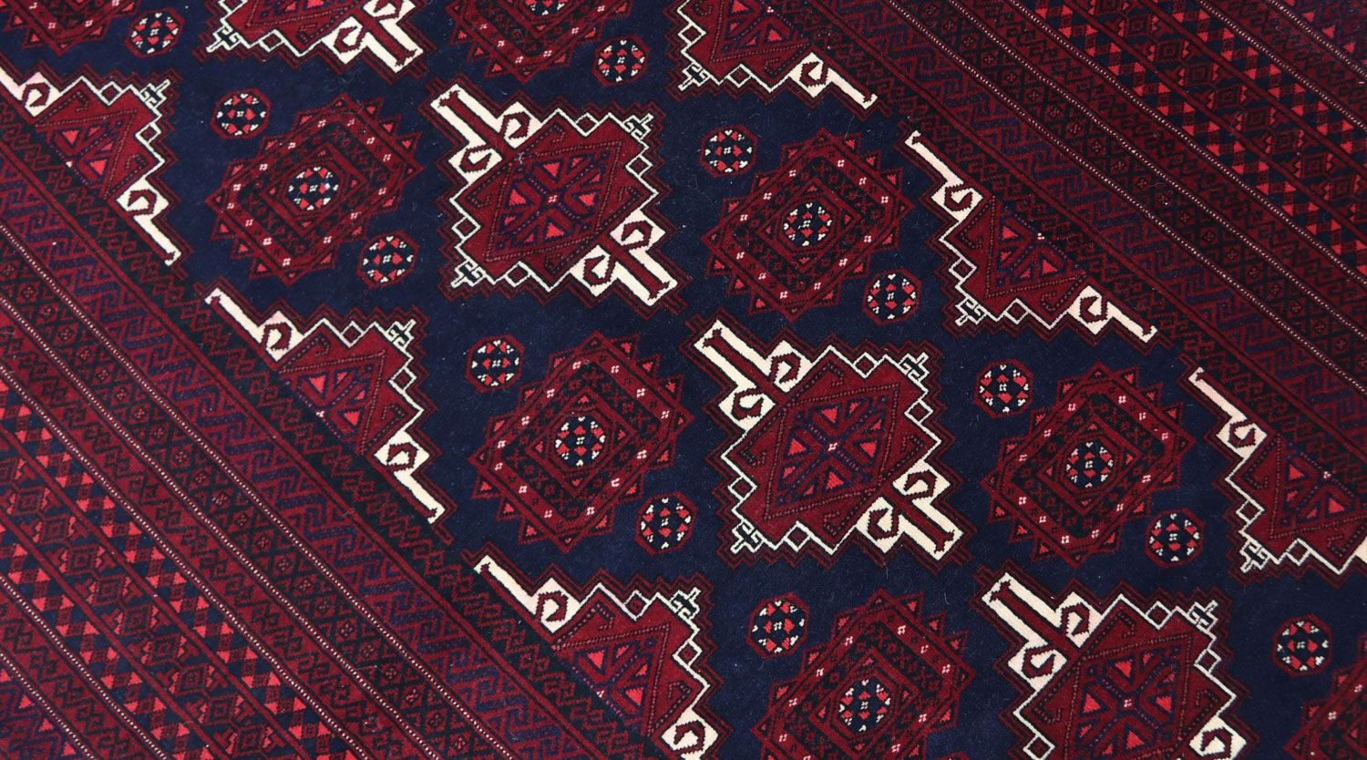 Belutsch Teppich 205 x 127 cm - dunkelrot