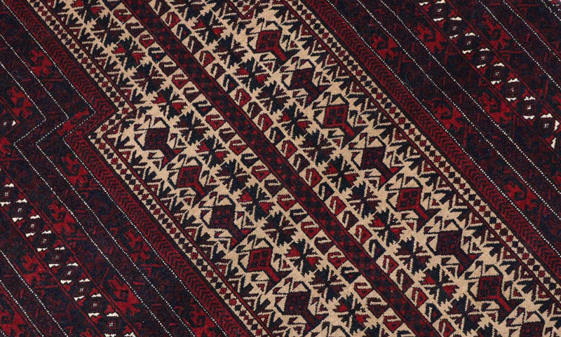 Afghan Teppich 120 x 80 cm - dunkelrot