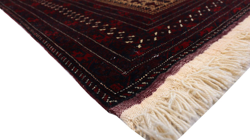 Afghan Teppich 120 x 80 cm - dunkelrot
