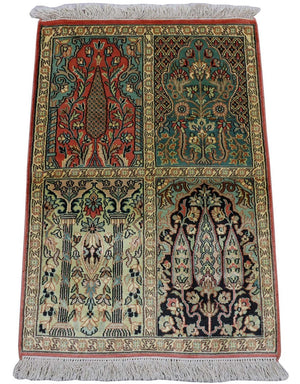 Seidenteppich - Kaschmir Seide 88 x 63 cm Fußmatte
