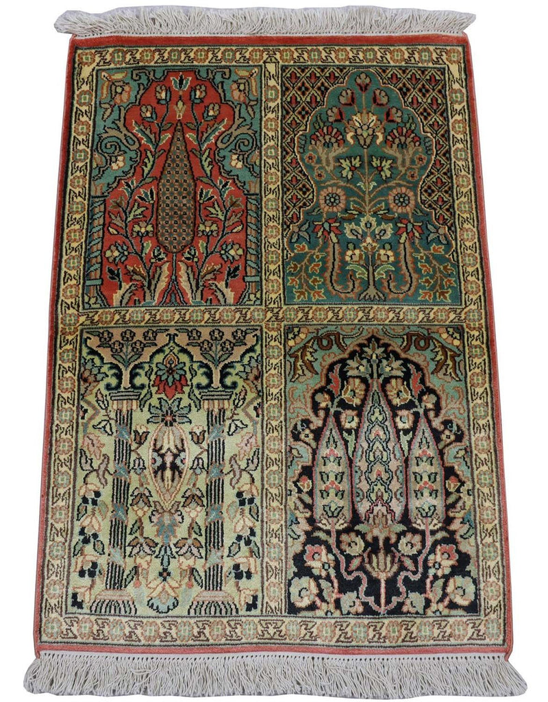 Seidenteppich - Kaschmir Seide 88 x 63 cm Fußmatte