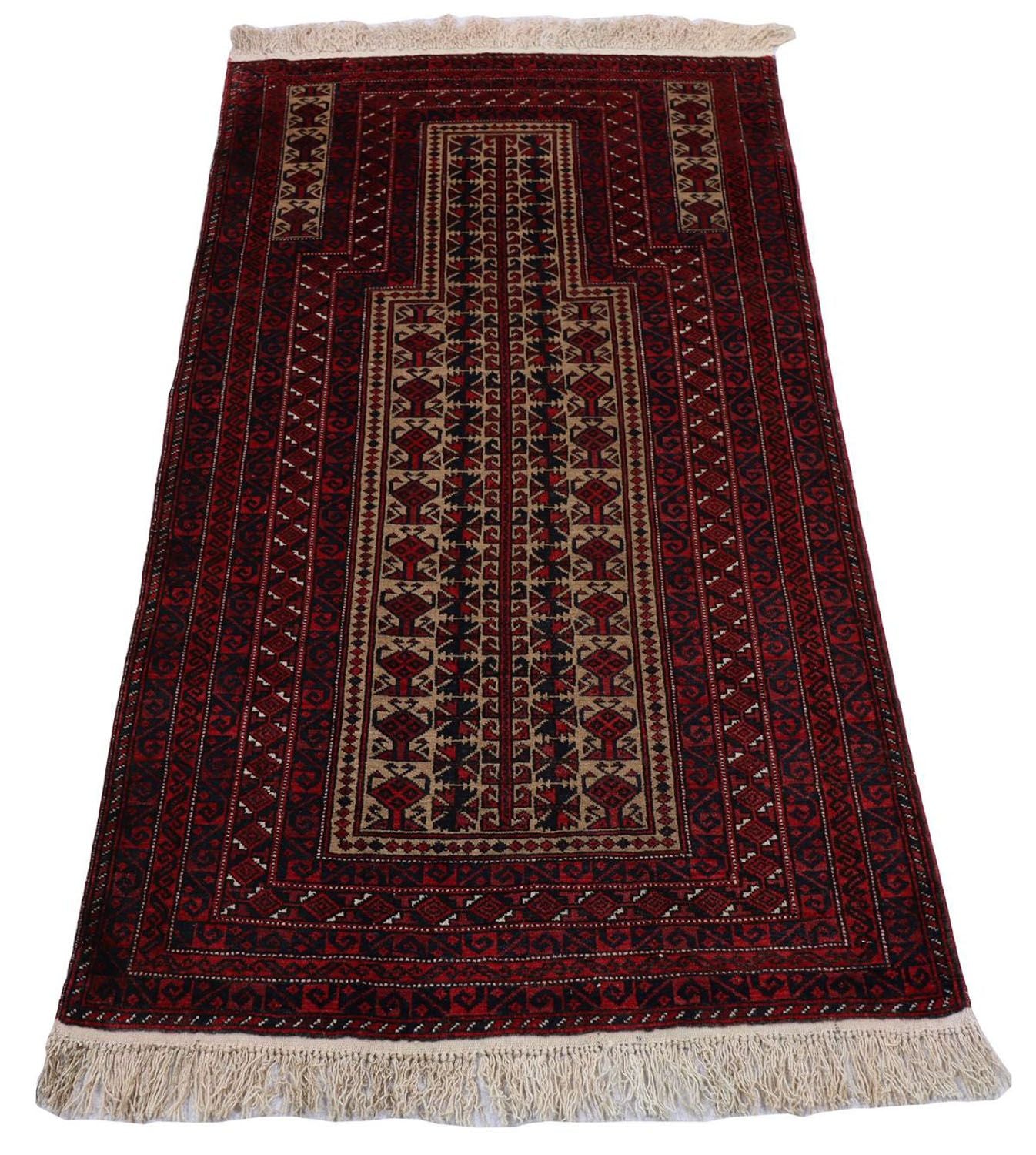 Belutsch Teppich 156 x 88 cm - dunkelrot