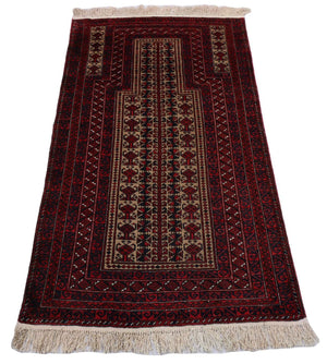 Belutsch Teppich 156 x 88 cm - dunkelrot