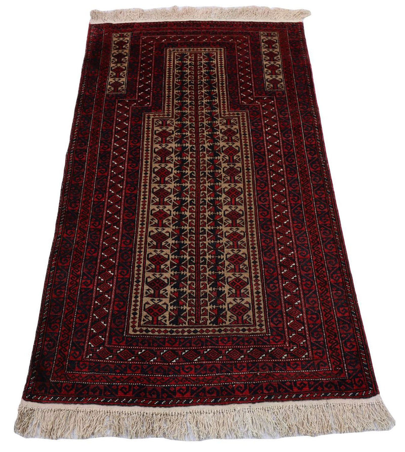Belutsch Teppich 156 x 88 cm - dunkelrot