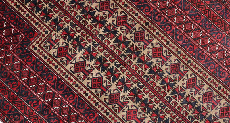 Belutsch Teppich 156 x 88 cm - dunkelrot
