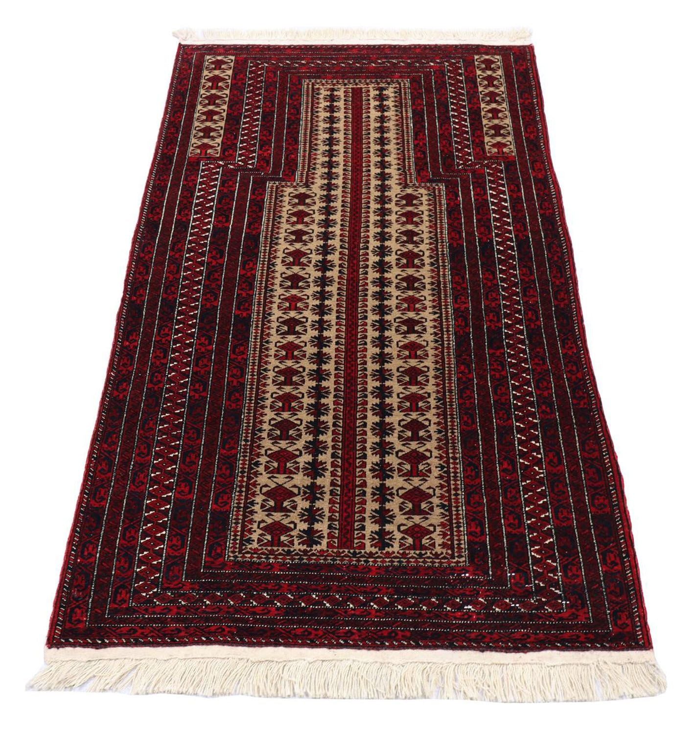 Belutsch Teppich 120 x 80 cm - dunkelrot