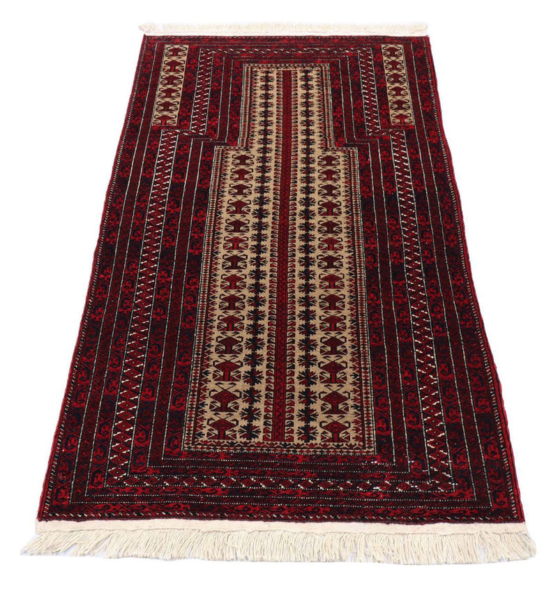 Belutsch Teppich 120 x 80 cm - dunkelrot
