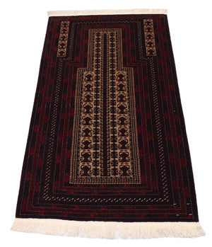 Afghan Teppich 150 x 95 cm - dunkelrot