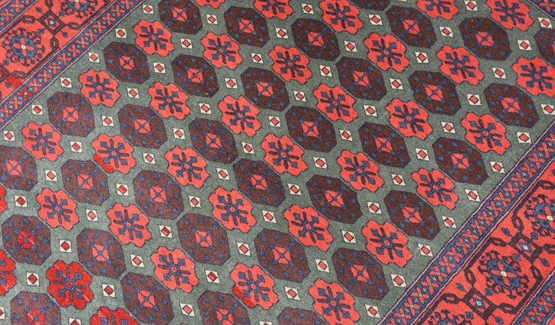 Afghan Teppich 170 x 130 cm - dunkelrot