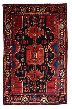 Perserteppich - Nomadic 202 x 138 cm - schwarz