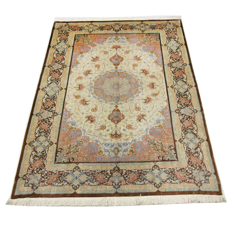 Seidenteppich - Ghom Seide - Premium 240 x 155 cm Teppich Wohnzimmer