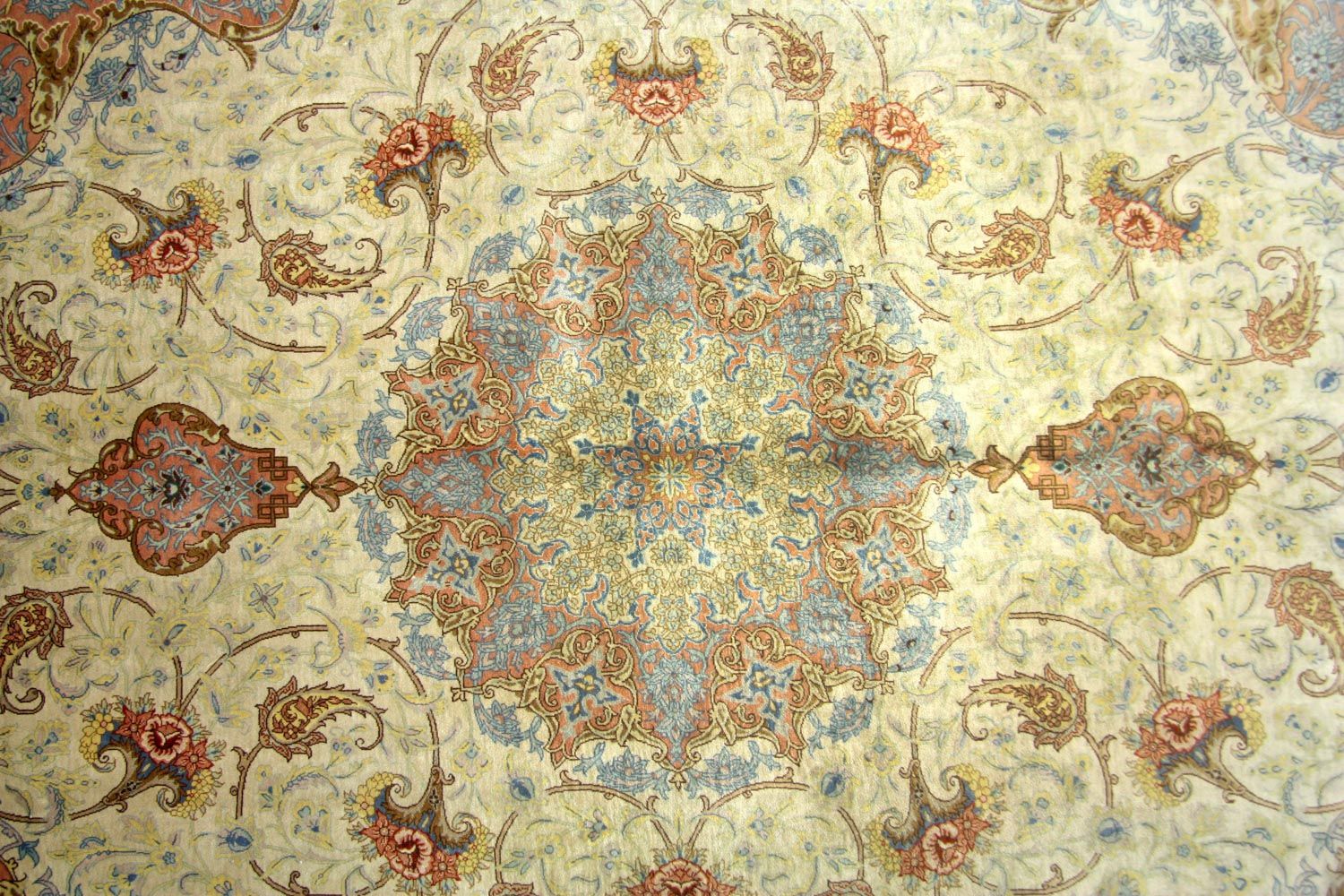 Seidenteppich - Ghom Seide - Premium 240 x 155 cm Teppich Wohnzimmer