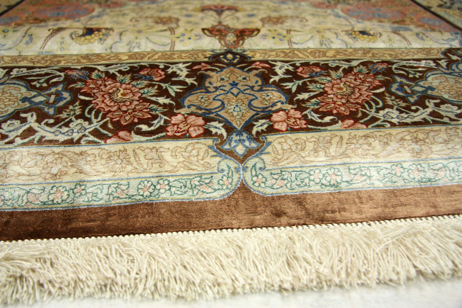 Seidenteppich - Ghom Seide - Premium 240 x 155 cm Teppich Wohnzimmer