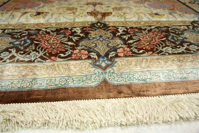Seidenteppich - Ghom Seide - Premium 240 x 155 cm Teppich Wohnzimmer