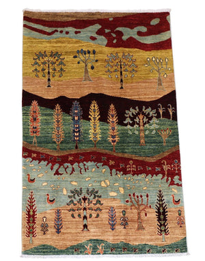 Ziegler Teppich 183 x 120 cm - mehrfarbig