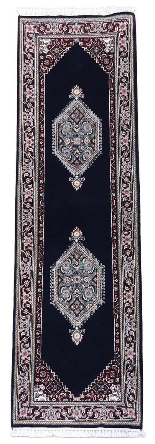 Perserteppich - Bidjar 253 x 79 cm - dunkelblau